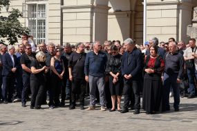 Oleg Synyutka, Petro Poroshenko, Maryna Poroshenko and Sofia Fedyna
