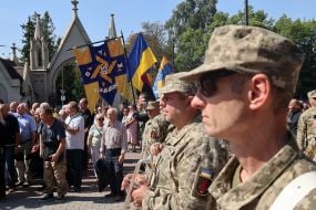 Farewell to People's Deputy Andriy Parubiy at the Lychakiv Cemetery in Lviv