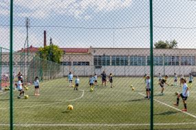 Girls training on one of the new football fields