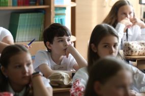 Schoolchildren in the classroom