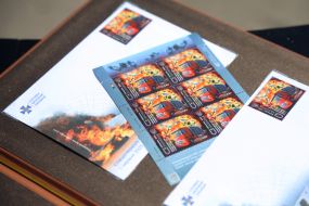 Solemn cancellation of the Ukrposhta postage stamp dedicated to the SBU special operation "Pavutyna"