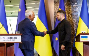 Meeting of Volodymyr Zelenskyy and Antonio Costa with media representatives