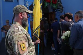 Farewell ceremony for 19-year-old Azov military corps member Darya Lopatina