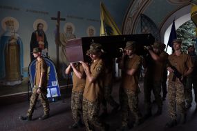 Farewell ceremony for 19-year-old Azov military corps member Darya Lopatina