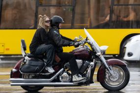 Young people on a motorcycle