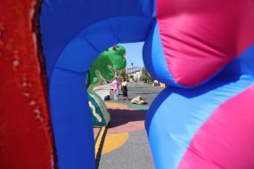 Installations in honor of Maria Prymachenko on Kontraktova Square in Kyiv