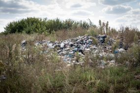 Uncontrolled landfill near Kyiv
