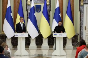 Meeting of Volodymyr Zelenskyy and Alexander Stubb with media representatives