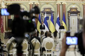 Meeting of Volodymyr Zelenskyy and Alexander Stubb with media representatives