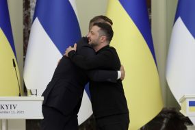 Meeting of Volodymyr Zelenskyy and Alexander Stubb with media representatives