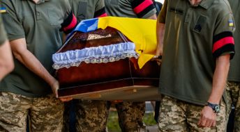 Farewell ceremony for the deceased serviceman, journalist, photographer Pavlo Biletsky in Uzhhorod