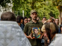 Farewell ceremony for the deceased serviceman, journalist, photographer Pavlo Biletsky in Uzhhorod