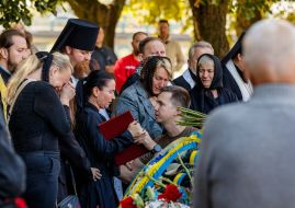 Farewell ceremony for the deceased serviceman, journalist, photographer Pavlo Biletsky in Uzhhorod