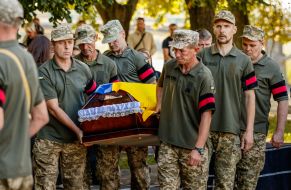 Farewell ceremony for the deceased serviceman, journalist, photographer Pavlo Biletsky in Uzhhorod