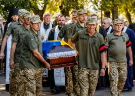 Farewell ceremony for the deceased serviceman, journalist, photographer Pavlo Biletsky in Uzhhorod