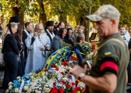 Farewell ceremony for the deceased serviceman, journalist, photographer Pavlo Biletsky in Uzhhorod