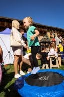 Child jumping on a trampoline