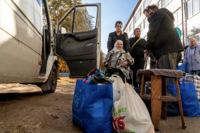 Refugees with belongings
