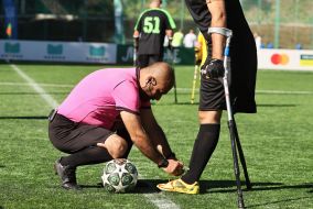 Match of the 4th round of the Ukrainian Indoor Football Championship at the Bosko-Arena stadium in Lviv