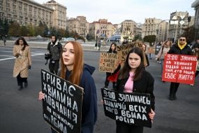 A moment of silence on Khreshchatyk in Kyiv