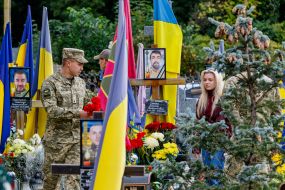 Graves of fallen soldiers on the Hill of Glory in Uzhgorod