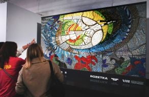 The mosaic "Boryviter" by Ukrainian artist Alla Horska has been recreated