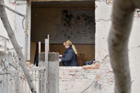 Наслідки обстрілу в селі Лапаївка