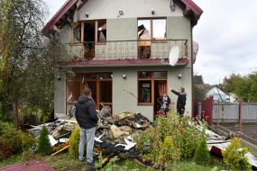 Consequences of the shelling in the village of Lapaivka