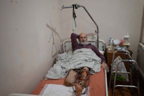 A wounded man in a Kherson hospital
