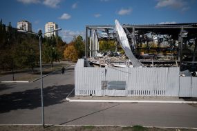Destroyed building in Kherson