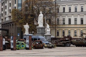 Destroyed Russian military equipment  in Kyiv.