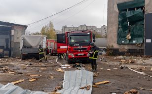Elimination of the consequences of KAB strikes on a civilian automobile enterprise in Kharkiv