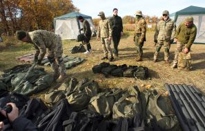 Veterans wear protective gear
