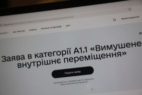 "Forced Internal Displacement Statement" page in the Action app