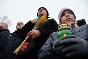 Participants of the Light a Candle campaign in Lviv