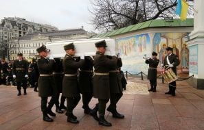 Farewell to fallen servicemen Myroslava Kopcha and Artur Vilchynsky