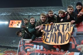 Teenage fans in the stands