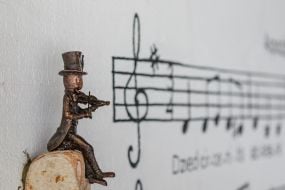 Christmas Cricket Mini-sculpture in Uzhgorod