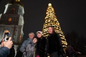 Christmas tree on Sophia Square in Kyiv