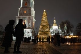Christmas tree on Sophia Square in Kyiv