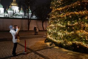 Christmas tree on Sophia Square in Kyiv