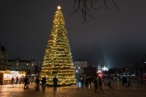 Christmas tree on Sophia Square in Kyiv