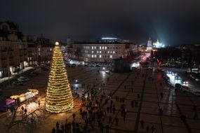 Christmas tree on Sophia Square in Kyiv