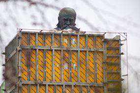 Monument to Taras Shevchenko in a special protective structure