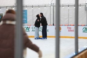 Young people at the skating rink