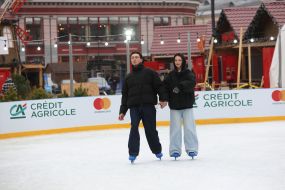 Young people at the skating rink