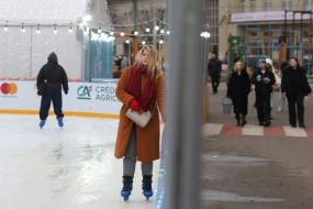 Skating rink on Kontraktova Square in Kyiv,