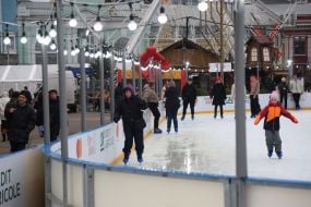 Skating rink on Kontraktova Square in Kyiv,