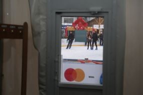 Skating rink on Kontraktova Square in Kyiv,