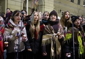 Opening of the Christmas shopka in Lviv